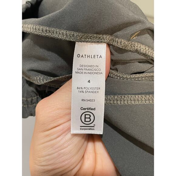 Athleta Pants Women 4 Green Brooklyn Textured Joggers Athletic Sporty Fitness - Picture 8 of 8